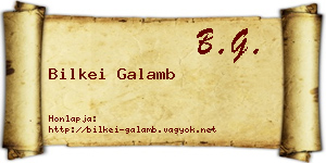 Bilkei Galamb névjegykártya